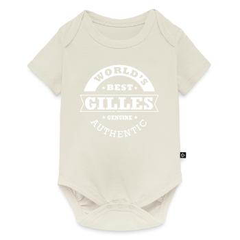 Gilles weltweit beste personalisierte Vornamen gilles - Baby Premium Kurzarmbody - Naturweiß - Vorne