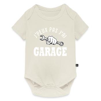 Je peux pas j'ai Garage Cadeau humour mécanisien - Body à manches courtes Premium Bébé - blanc cassé - Devant