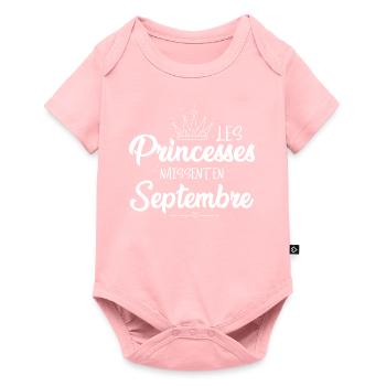 les princesses naissent en septembre anniversaire - Body à manches courtes Premium Bébé - rose - Devant