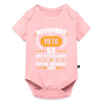 Cadeau D'anniversaire Rétro 52 Ans Novembre 1970 - Body à manches courtes Premium Bébé - rose - Devant