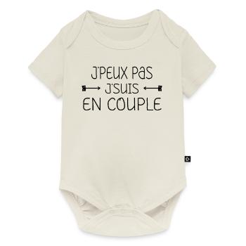 je peux pas je suis en couple - Body à manches courtes Premium Bébé - blanc cassé - Devant