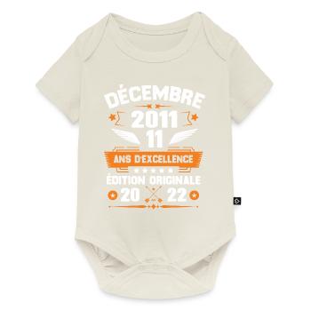 Décembre 2011 Idée Cadeau D'anniversaire 11 Ans - Body à manches courtes Premium Bébé - blanc cassé - Devant