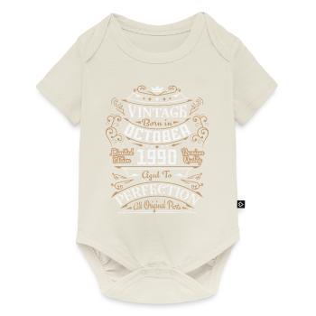 Vintage October 1990 / Retro Birthday Gift - Baby Premium short-sleeve bodysuit - off white - Front