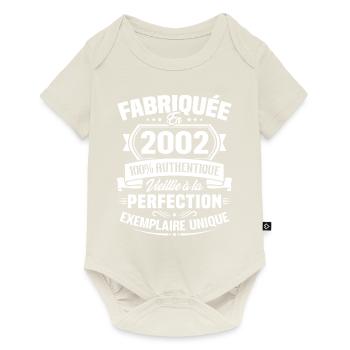 Fabriquée en 2002 - Cadeau d'anniversaire 20 ans - Body à manches courtes Premium Bébé - blanc cassé - Devant