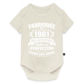 Fabriquée en 1961 - Cadeau d'anniversaire 62 ans - Body à manches courtes Premium Bébé - blanc cassé - Devant