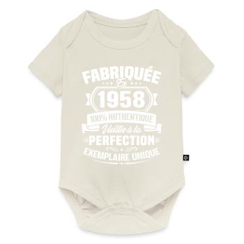 Fabriquée en 1958 - Cadeau d'anniversaire 65 ans - Body à manches courtes Premium Bébé - blanc cassé - Devant