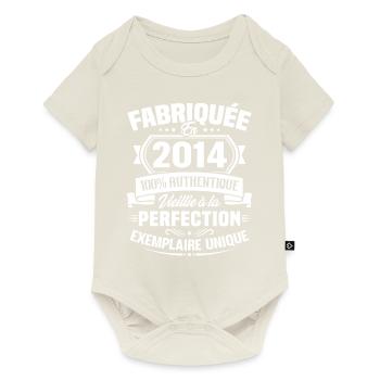 Fabriquée en 2014 - Cadeau d'anniversaire 9 ans - Body à manches courtes Premium Bébé - blanc cassé - Devant