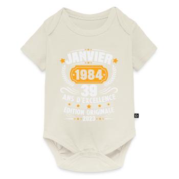 Cadeau D'anniversaire 39 Ans Janvier 1984 Vintage - Body à manches courtes Premium Bébé - blanc cassé - Devant