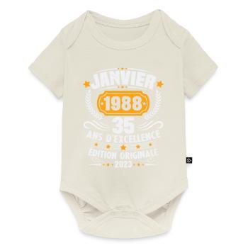 Cadeau D'anniversaire 35 Ans Janvier 1988 Vintage - Body à manches courtes Premium Bébé - blanc cassé - Devant