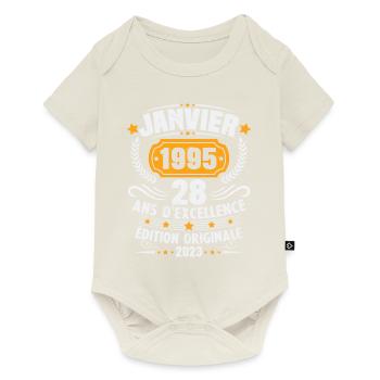 Cadeau D'anniversaire 28 Ans Janvier 1995 Vintage - Body à manches courtes Premium Bébé - blanc cassé - Devant