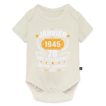 Birthday gift 78 years January 1945 vintage - Baby Premium short-sleeve bodysuit - off white - Front
