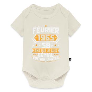 Rétro Cadeau D'anniversaire 58 Ans Février 1965 - Body à manches courtes Premium Bébé - blanc cassé - Devant