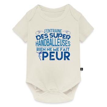 coach handball Cadeau pour le coach Handball !! - Body à manches courtes Premium Bébé - blanc cassé - Devant