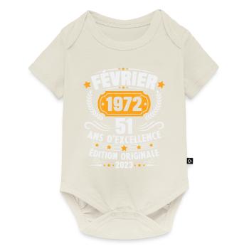 Cadeau D'anniversaire 51 Ans Février 1972 Vintage - Body à manches courtes Premium Bébé - blanc cassé - Devant