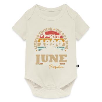 Juin 1990 Vintage Cadeau D’anniversaire 33 ans - Body à manches courtes Premium Bébé - blanc cassé - Devant