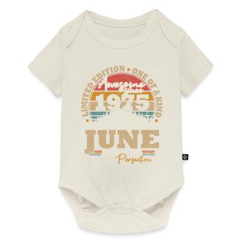 June 1975 Vintage Birthday Gift 48 Years - Baby Premium short-sleeve bodysuit - off white - Front
