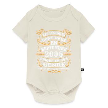 Vintage septembre 2006 cadeau anniversaire rétro - Body à manches courtes Premium Bébé - blanc cassé - Devant