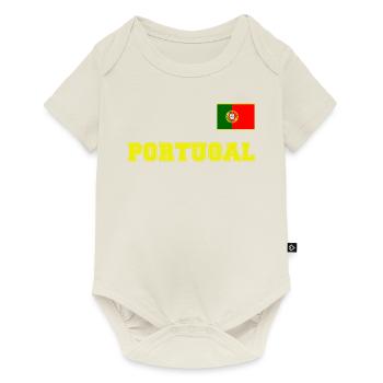 PORTUGAL jersey look with flag flag of the chest - Baby Premium short-sleeve bodysuit - off white - Front