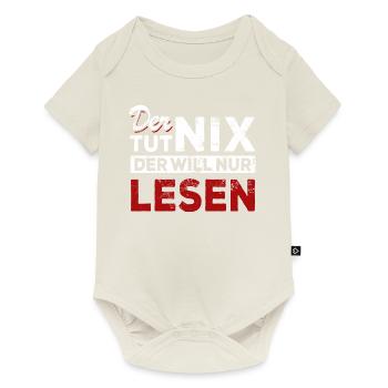 Der tut nix der will nur lesen - Spruch - Baby Premium Kurzarmbody - Naturweiß - Vorne