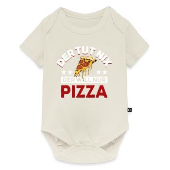 Der tut nix der will nur Pizza - Spruch - Baby Premium Kurzarmbody - Naturweiß - Vorne