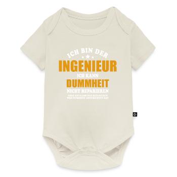 Ingenieur - ich kann Dummheit nicht reparieren - Baby Premium Kurzarmbody - Naturweiß - Vorne