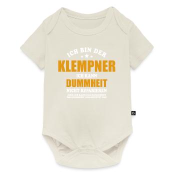 Klempner - ich kann Dummheit nicht reparieren - Baby Premium Kurzarmbody - Naturweiß - Vorne