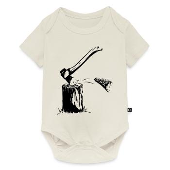 Axt & Brennholz - Baby Premium Kurzarmbody - Naturweiß - Vorne