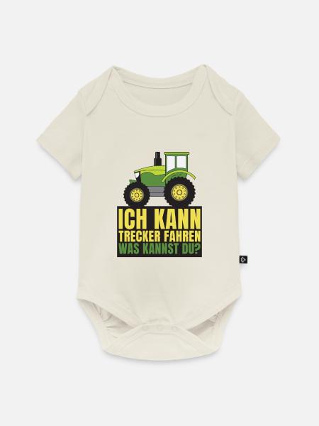 Ich kann Trecker fahren Traktor Landwirt Geschenk - Baby Premium Kurzarmbody - Naturweiß