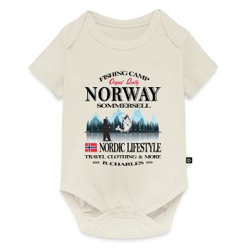 Norvège, Norvège, Norvège, pêche, vacances, cadeau, cool - Body à manches courtes Premium Bébé - blanc cassé - Devant