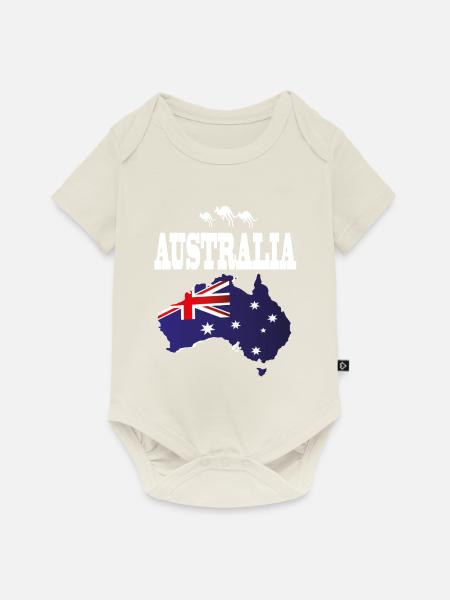 Australia Känguru - Baby Premium Kurzarmbody - Naturweiß