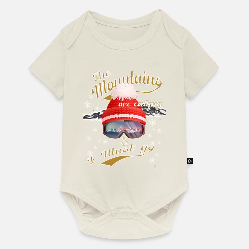 skiing - Body à manches courtes Premium Bébé - blanc cassé