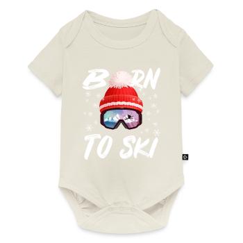 Born to ski - Baby Premium short-sleeve bodysuit - off white - Front