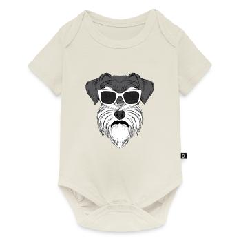 Tee-shirt cool animal schnauzer chien préféré - Body à manches courtes Premium Bébé - blanc cassé - Devant