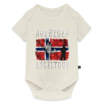 Norwegen Angeltour - Baby Premium Kurzarmbody - Naturweiß - Vorne