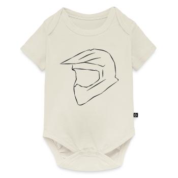 Motorcross helmet sketch - Baby Premium short-sleeve bodysuit - off white - Front