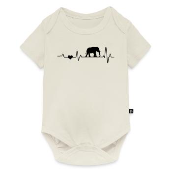 Elephant Heartbeat Elephant ECG Africa Fan Safari - Baby Premium short-sleeve bodysuit - off white - Front