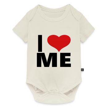 I LOVE ME mug shirt funny sayings - Baby Premium short-sleeve bodysuit - off white - Front