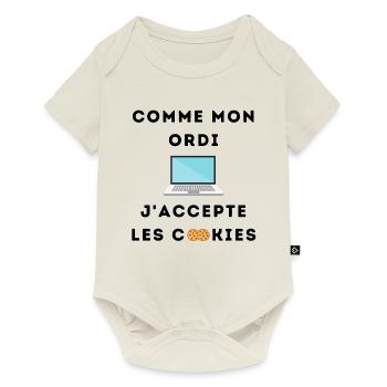 Comme mon ordi j'accepte les cookies - Body à manches courtes Premium Bébé - blanc cassé - Devant