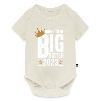 Je vais être grande sœur 2023 - grossesse - Body à manches courtes Premium Bébé - blanc cassé - Devant