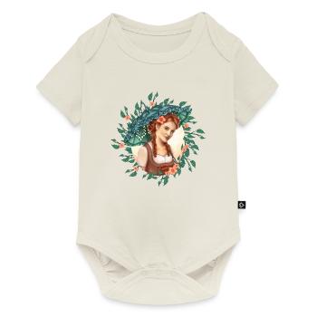 Fille avec un parapluie - Body à manches courtes Premium Bébé - blanc cassé - Devant