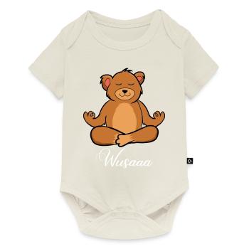 Auszeit Durchatmen Wusaaa Bär - Baby Premium Kurzarmbody - Naturweiß - Vorne