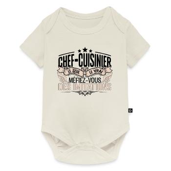 Cuisinier cadeau Cuisinier le vrai Cuisinier - Body à manches courtes Premium Bébé - blanc cassé - Devant