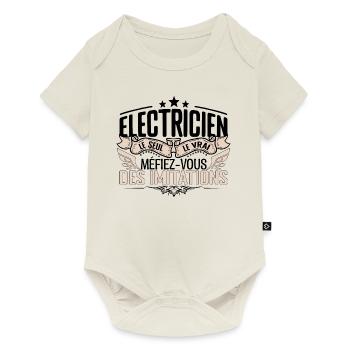 Électricien cadeau Électricien le vrai Électricien - Body à manches courtes Premium Bébé - blanc cassé - Devant