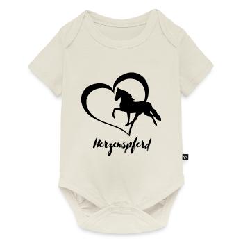 Herzenspferd - Baby Premium Kurzarmbody - Naturweiß - Vorne
