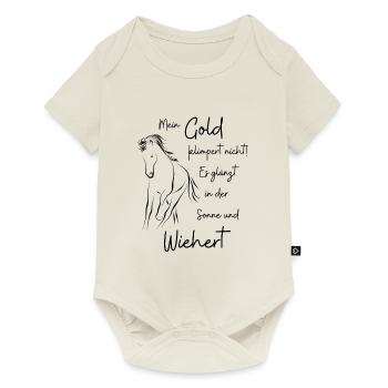 Gold klimpert nicht - Baby Premium Kurzarmbody - Naturweiß - Vorne