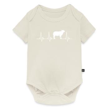 Hausschaf Heartbeat Landwirt Bauernhoftiere Schaf - Baby Premium Kurzarmbody - Naturweiß - Vorne