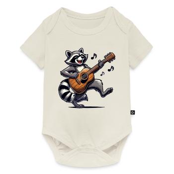 Raccoon Guitar Music - Baby Premium short-sleeve bodysuit - off white - Front