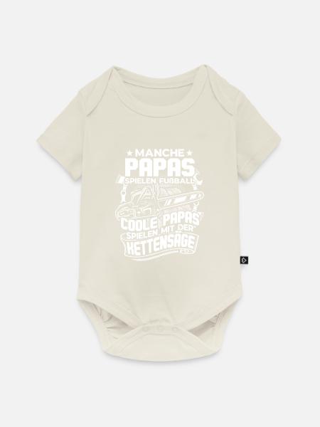 Holzfäller Waldarbeiter Holz machen Kettensäge - Baby Premium Kurzarmbody - Naturweiß