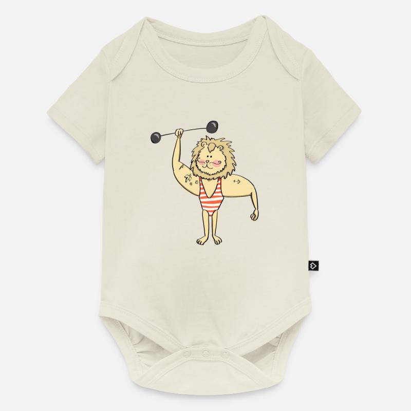 Lion Strongman VanDali - Body à manches courtes Premium Bébé - blanc cassé