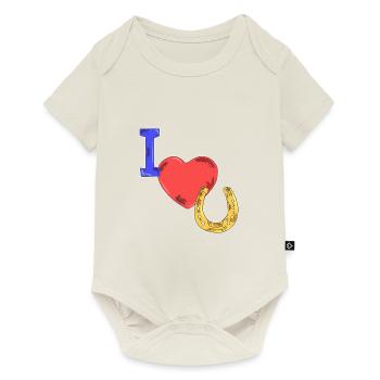 Idée cadeau chevaux - Body à manches courtes Premium Bébé - blanc cassé - Devant